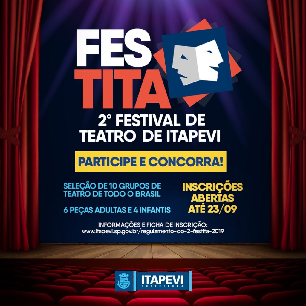 Prefeitura abre inscrições para o 2º Festita Festival de Teatro de