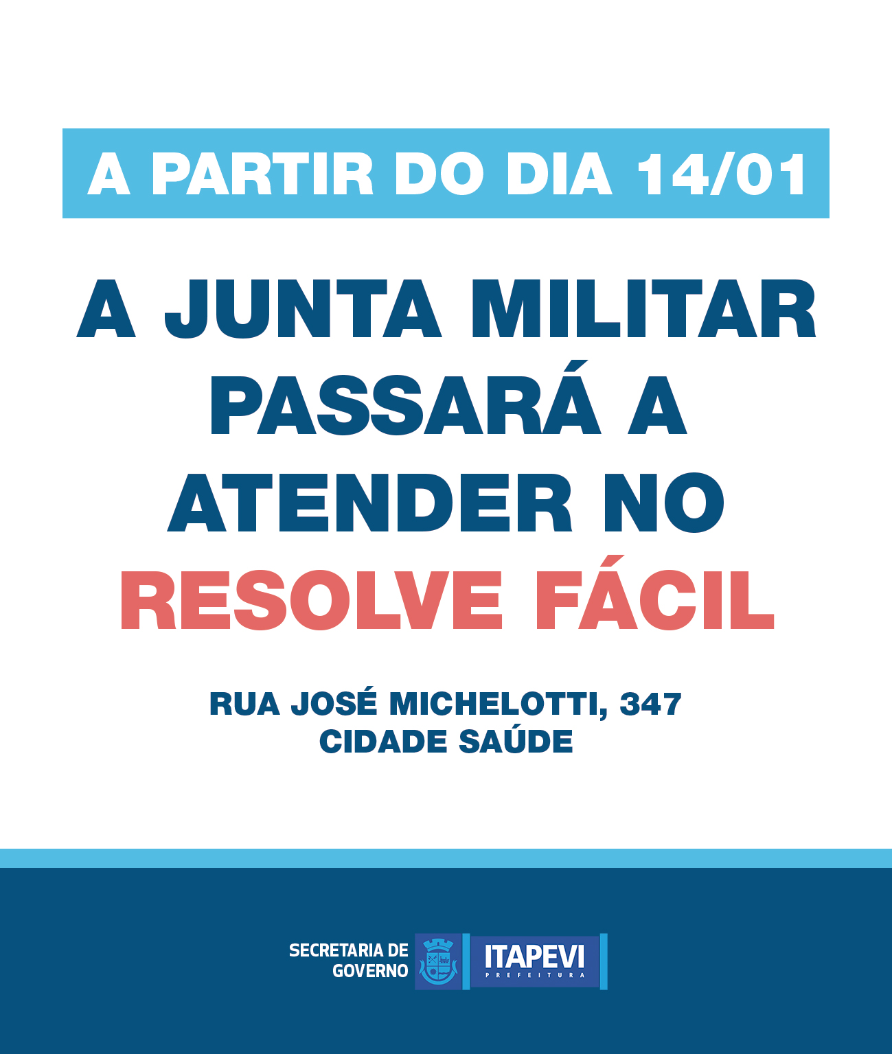 Prefeitura de Itapevi - Informamos que o Resolve Fácil estará