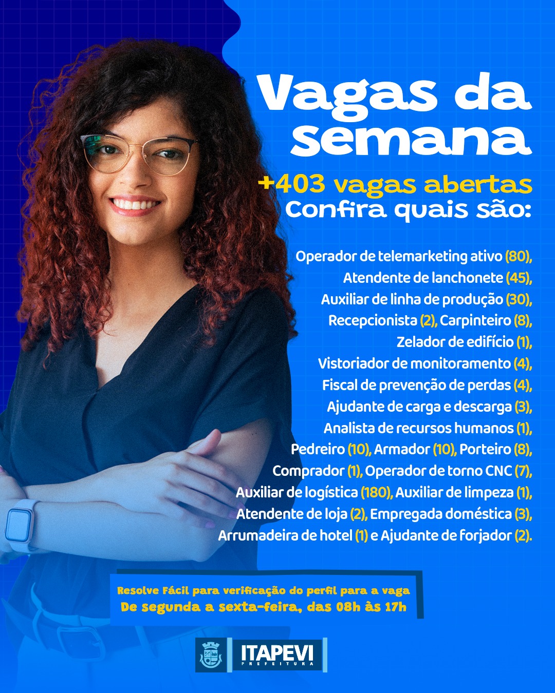 Prefeitura de Itapevi oferece 348 vagas de emprego a partir de