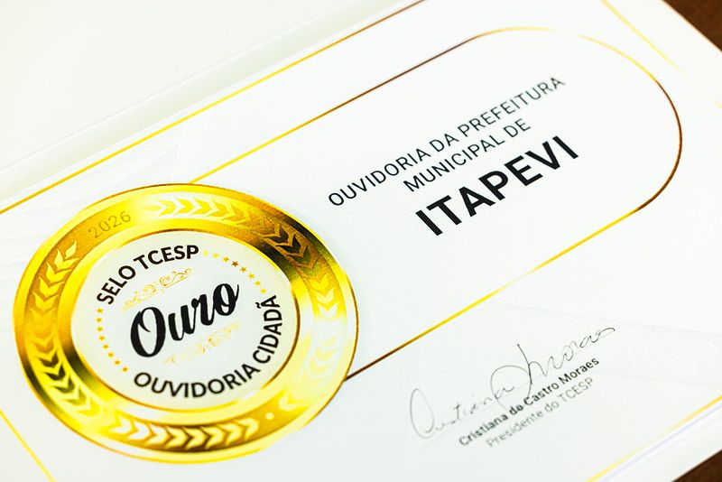 Itapevi conquista Selo Ouro TCESP Ouvidoria Cidadã por boas práticas de atendimento ao cidadão